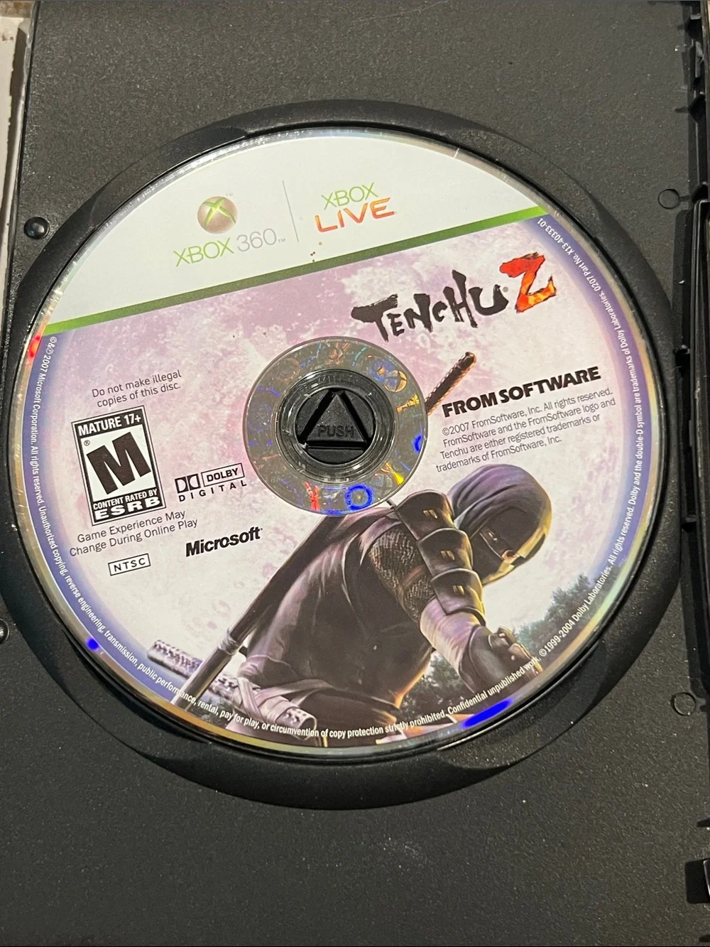 Tenchu Z Xbox 360 Game Disc - needs cleaned z29